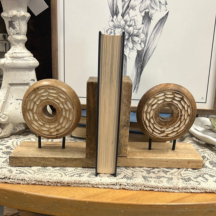 Wood Bookend Set