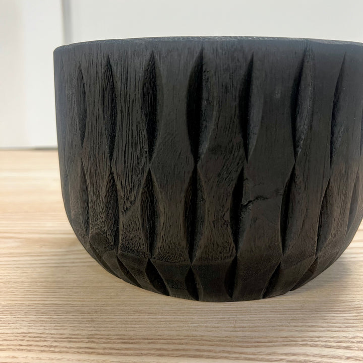 Black Wooden Pot