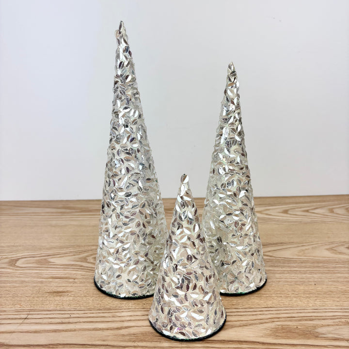 Beaded Cone Trees, Set of 3