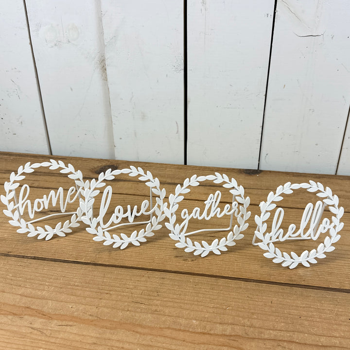 Small White Metal Signs