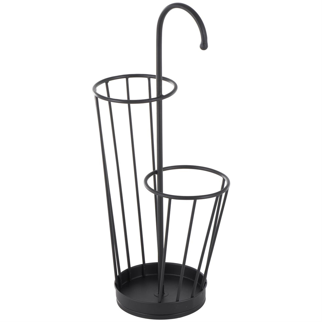 Black Metal 2 Section Umbrella Stand