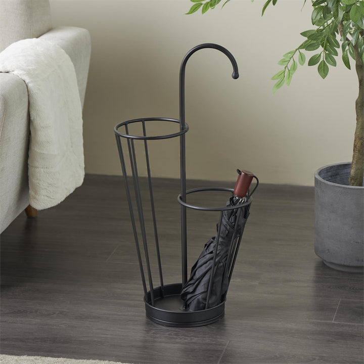 Black Metal 2 Section Umbrella Stand