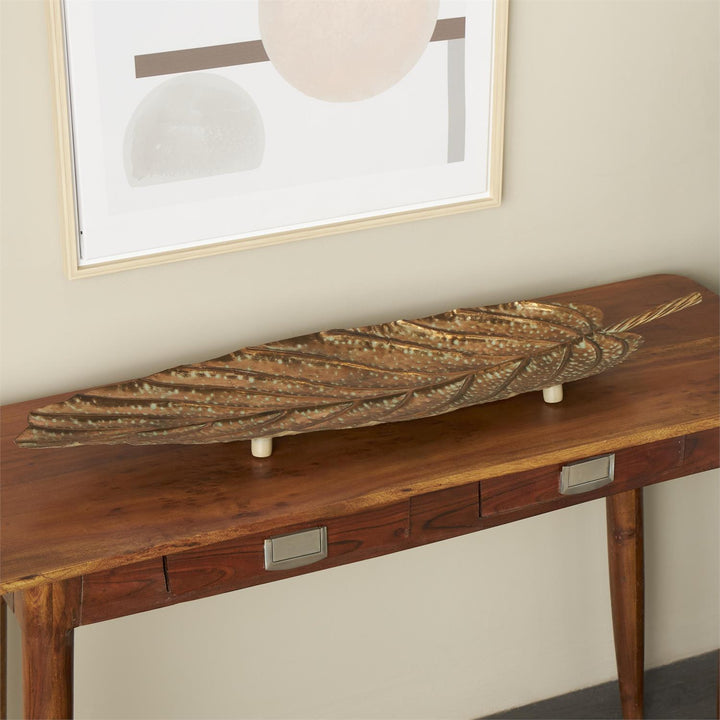 Textured Copper Leaf Tray -Set of 2