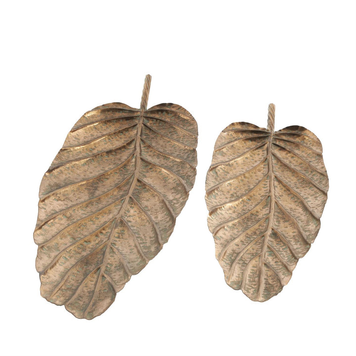 Textured Copper Leaf Tray -Set of 2