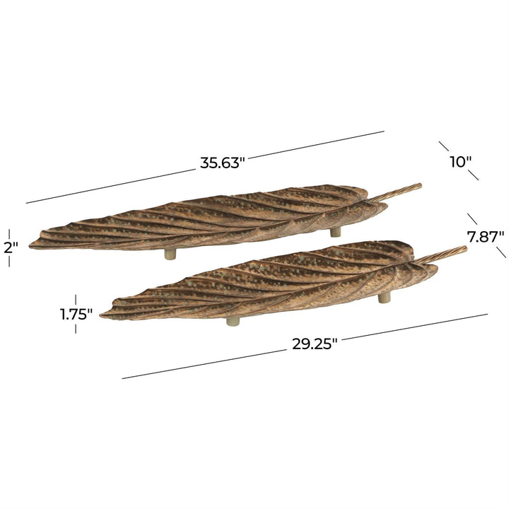 Textured Copper Leaf Tray -Set of 2