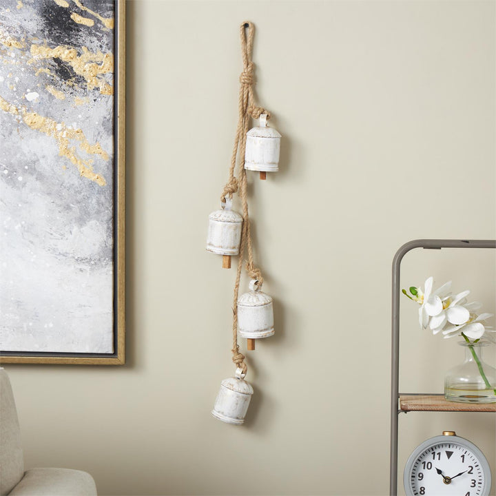 White Metal Bells on Jute Rope