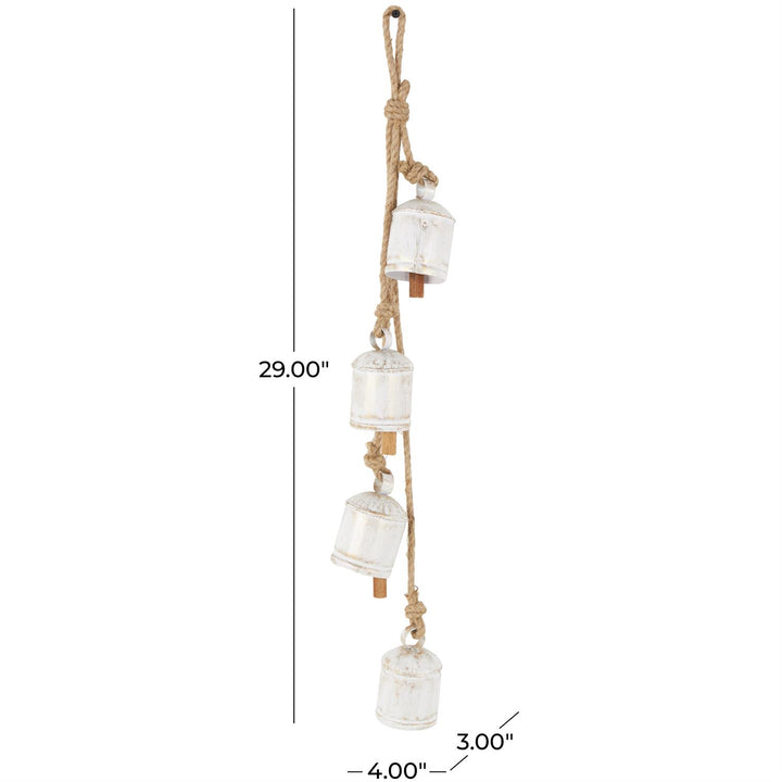 White Metal Bells on Jute Rope