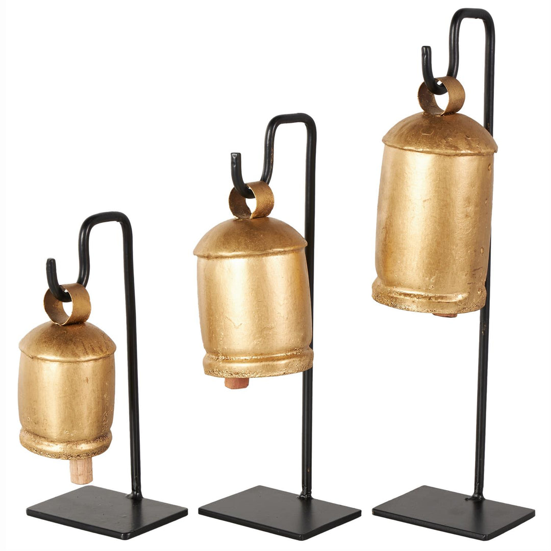 Gold Metal Bell on Stand, Three Sizes Available