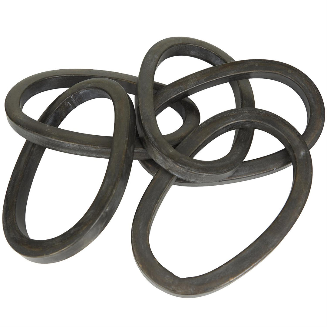 Black Metal Chain Decorative Sculpture