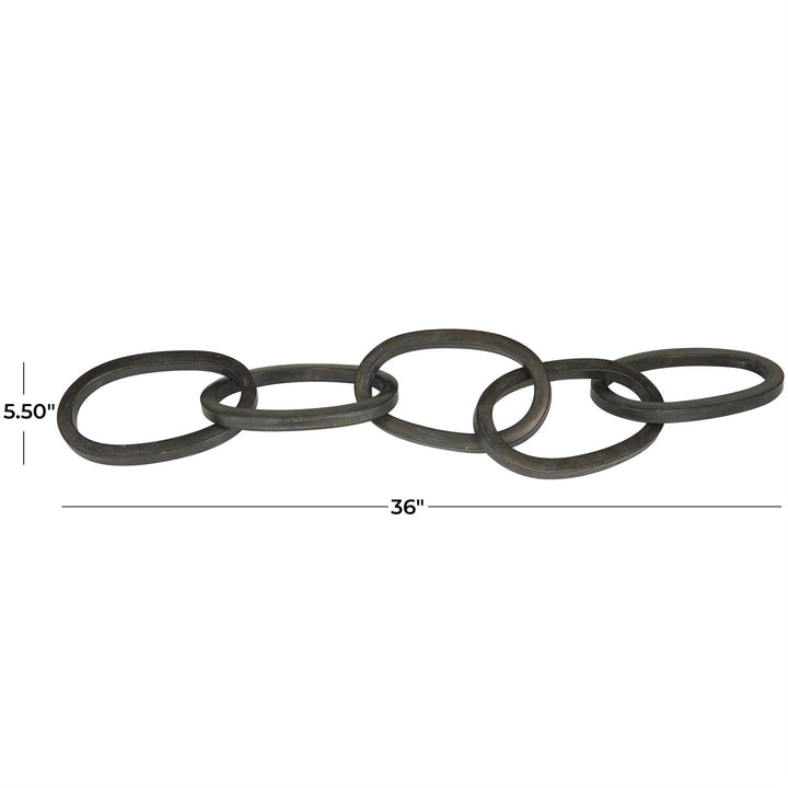 Black Metal Chain Decorative Sculpture