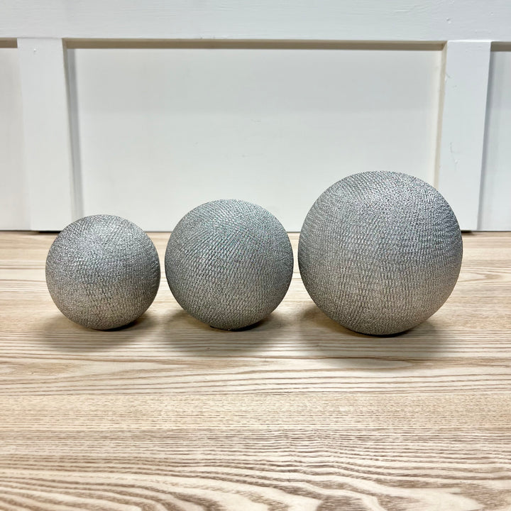 Ceramic Silver Orbs - Set of 3