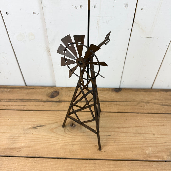 Brown Metal Windmill