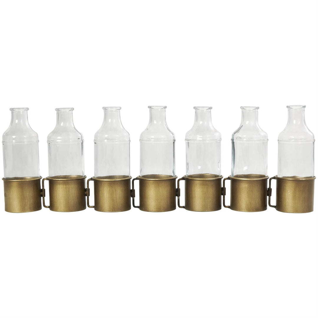 Connected 7-Bottle Set with Gold Metal Base