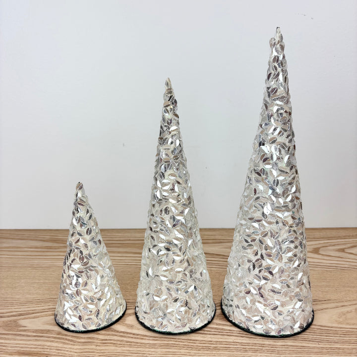 Beaded Cone Trees, Set of 3