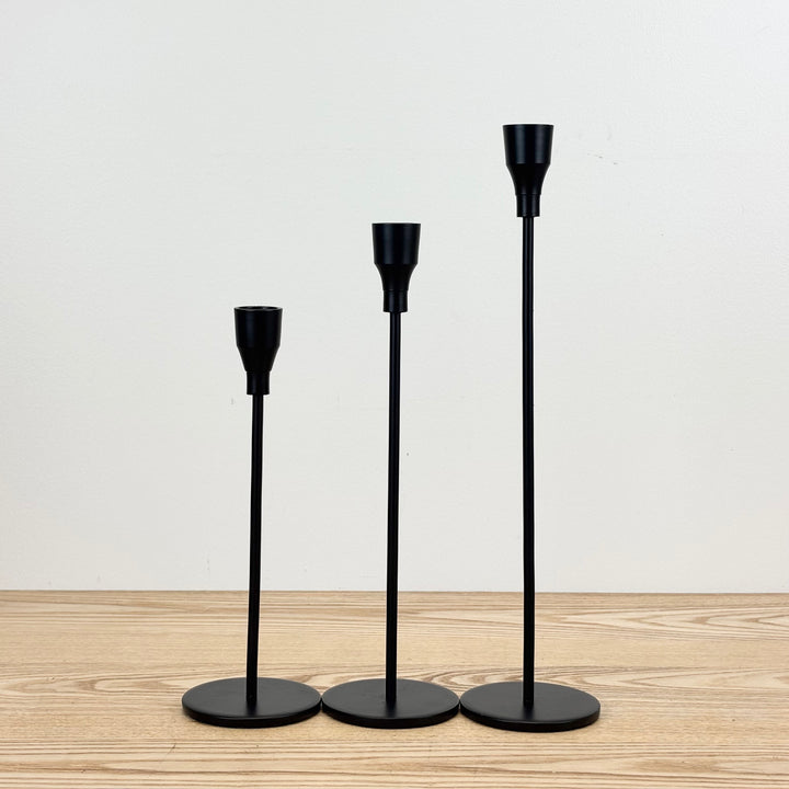 Black Modern Candlesticks - Set of 3