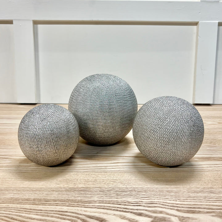 Ceramic Silver Orbs - Set of 3