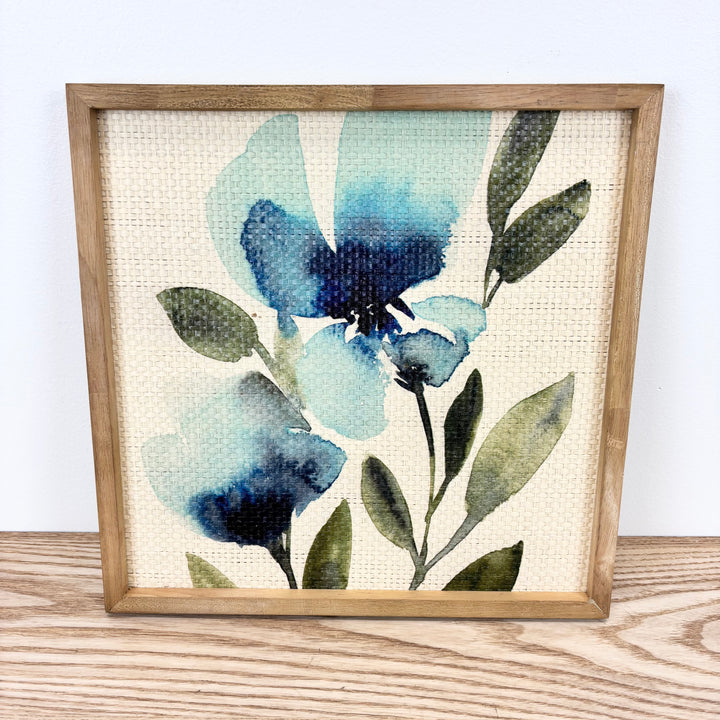 Blue Watercolor Floral Prints