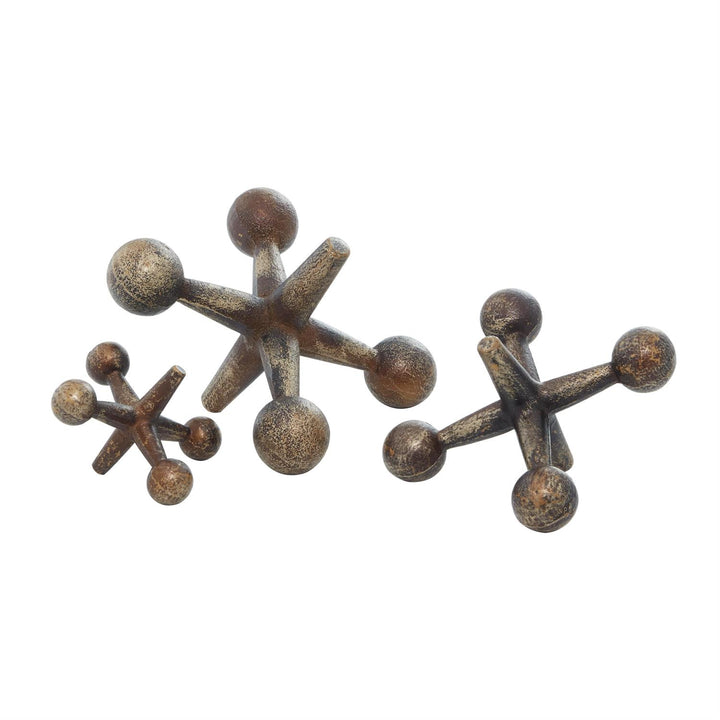 Weathered Metal Jacks - Set of 3