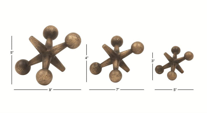 Weathered Metal Jacks - Set of 3