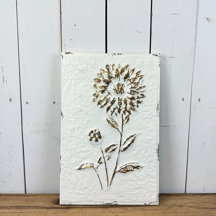Gold & White Embossed Wall Decor