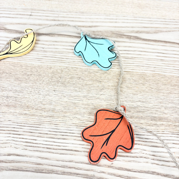 Autumn Leaves Wood Shape Garland