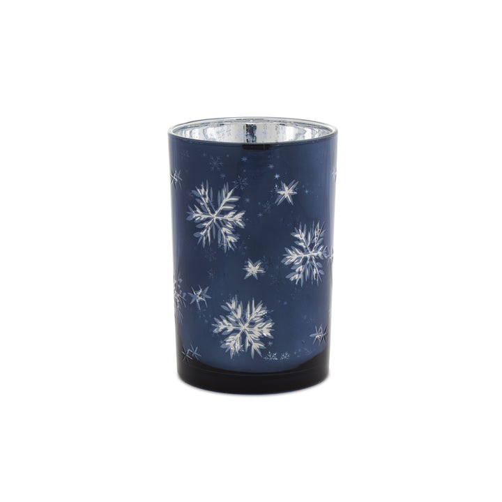 Blue & Silver Snowflake Votive Holder - 3 Sizes