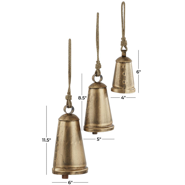 Triangle Shaped Gold Bells