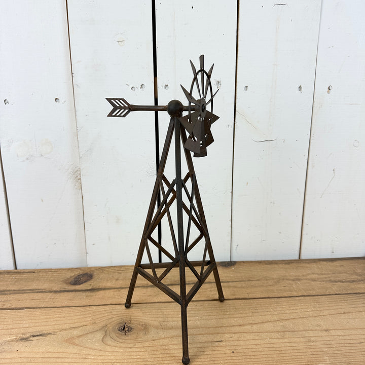 Brown Metal Windmill