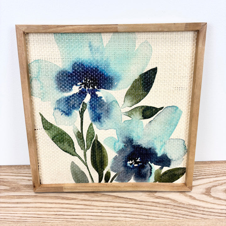 Blue Watercolor Floral Prints