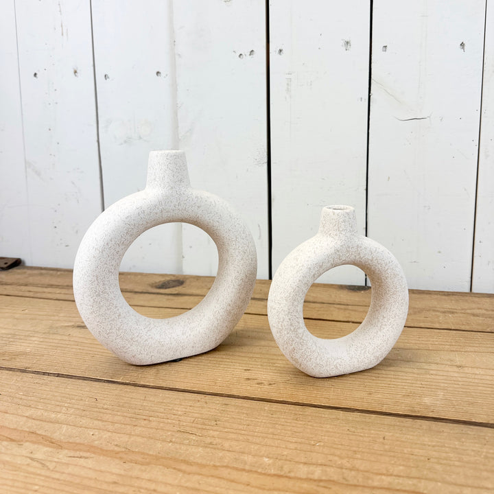 Textured Donut Vases Set of 2