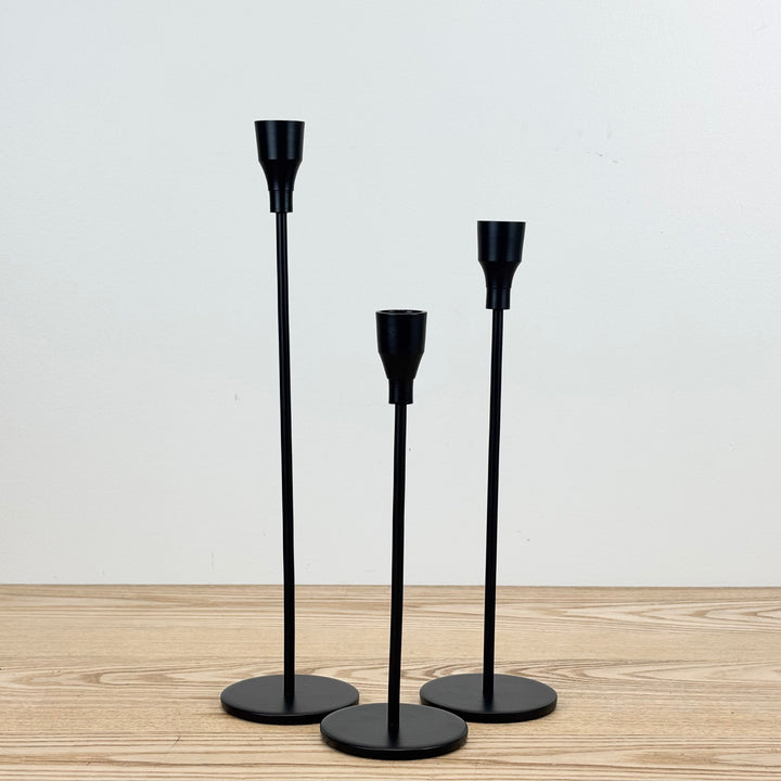 Black Modern Candlesticks - Set of 3