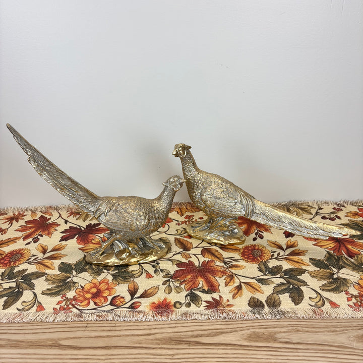 Gold Resin Pheasants - Set of 2