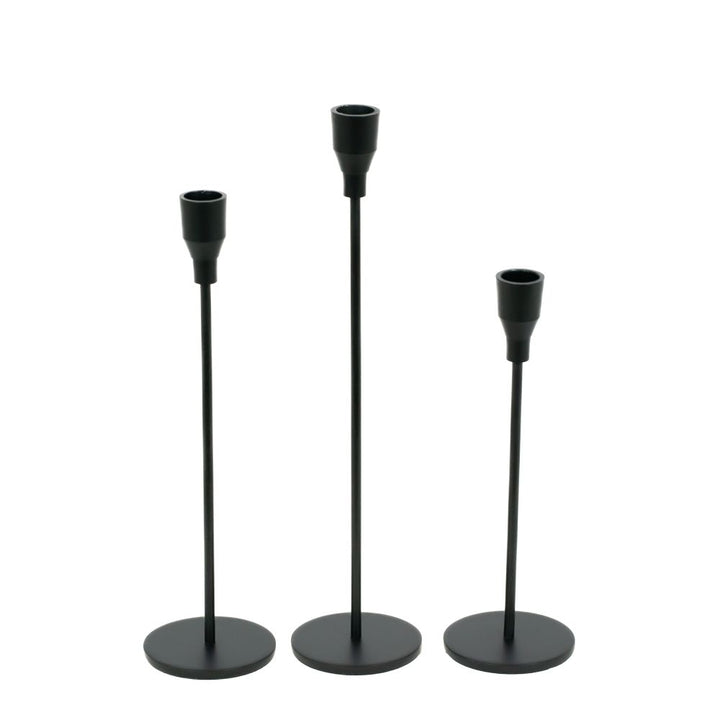 Black Modern Candlesticks - Set of 3