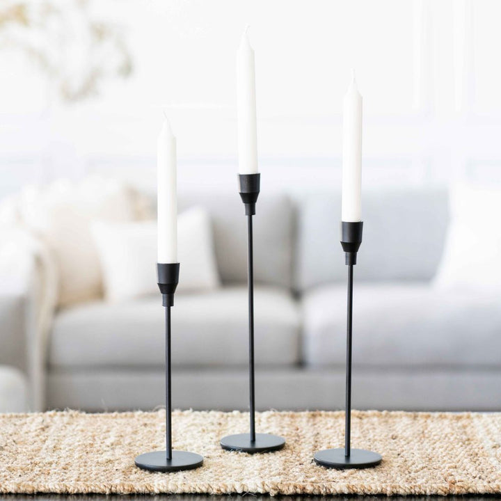 Black Modern Candlesticks - Set of 3