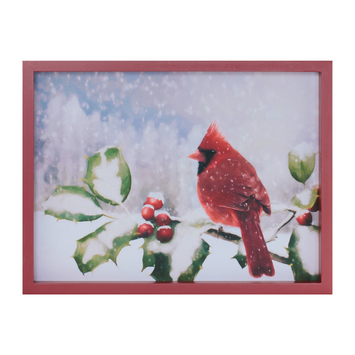 Cardinal & Holly Framed Print