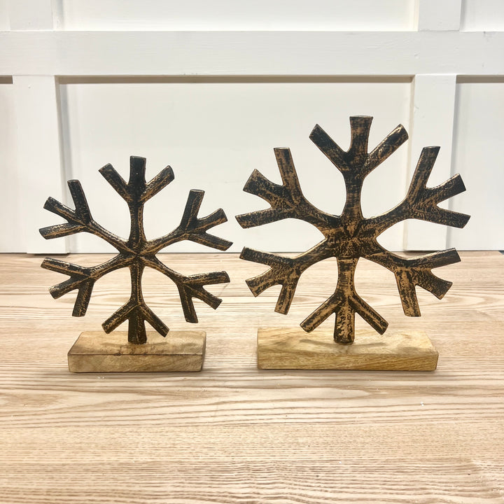 Black and Gold Iron Snowflakes