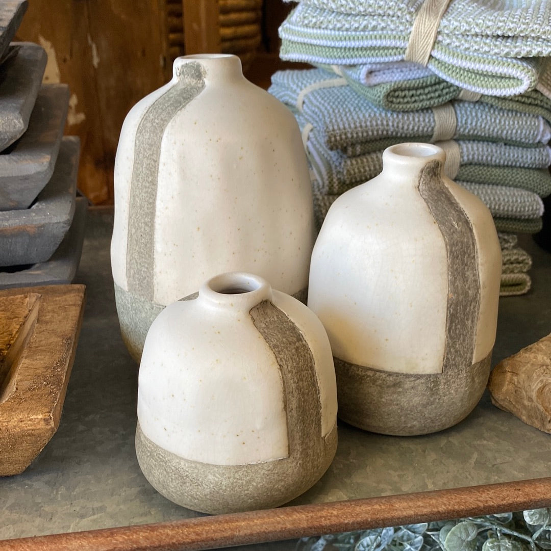 Gray & White Bottle Set of Three