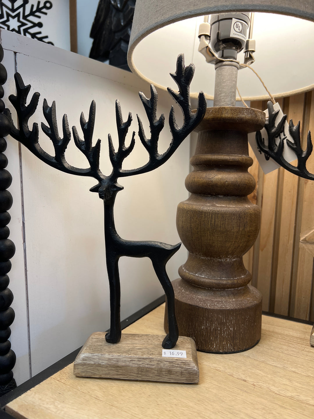 Metal and Mango Wood Deer