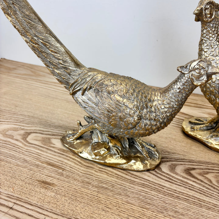 Gold Resin Pheasants - Set of 2
