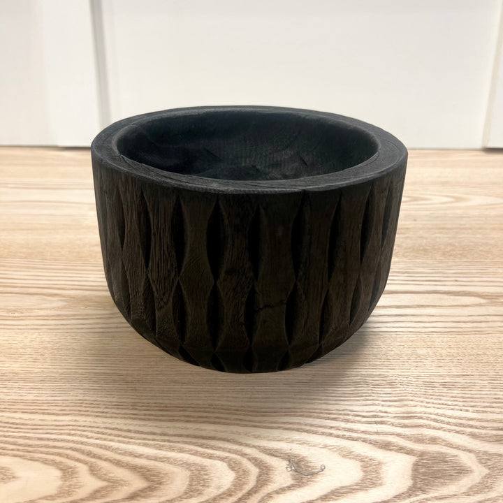 Black Wooden Pot