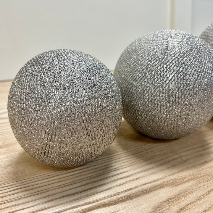 Ceramic Silver Orbs - Set of 3