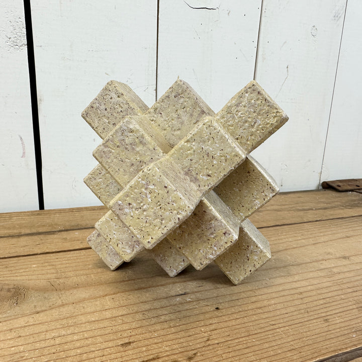 Tan 3D Cube Decor
