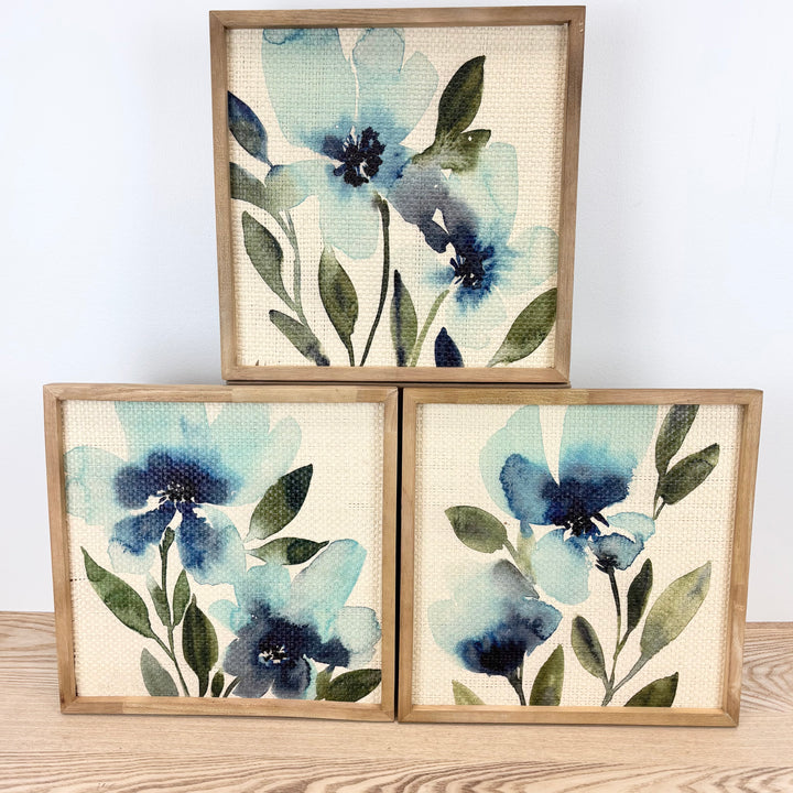Blue Watercolor Floral Prints