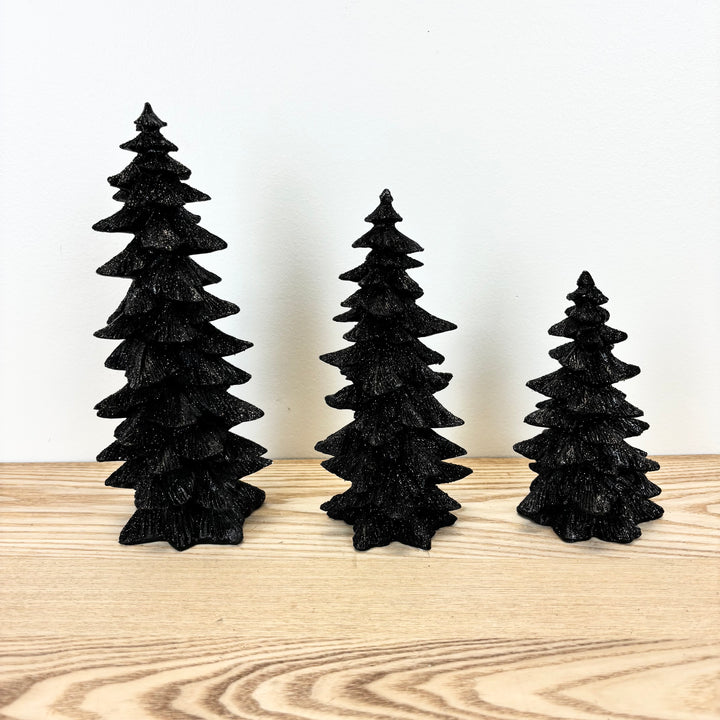 Black Glitter Trees