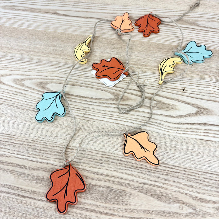 Autumn Leaves Wood Shape Garland