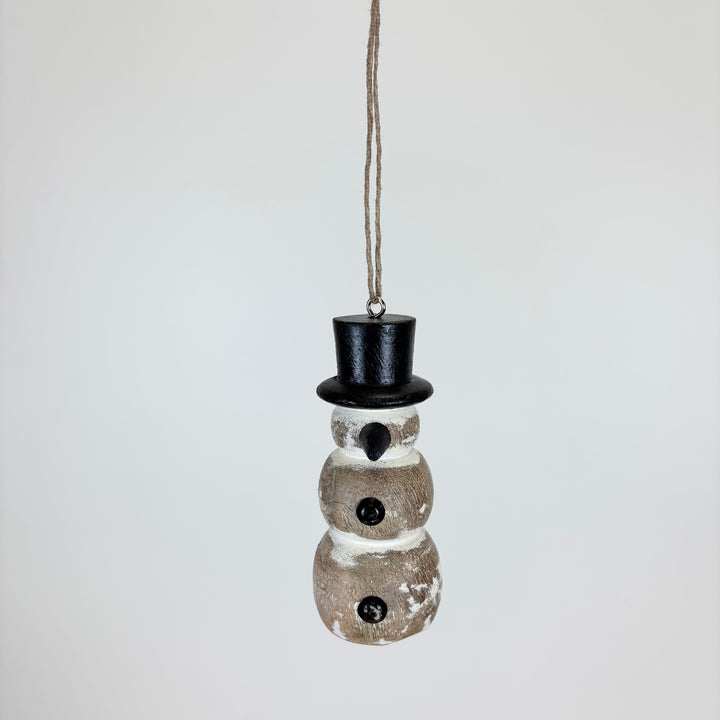 Carved Snowman Ornament