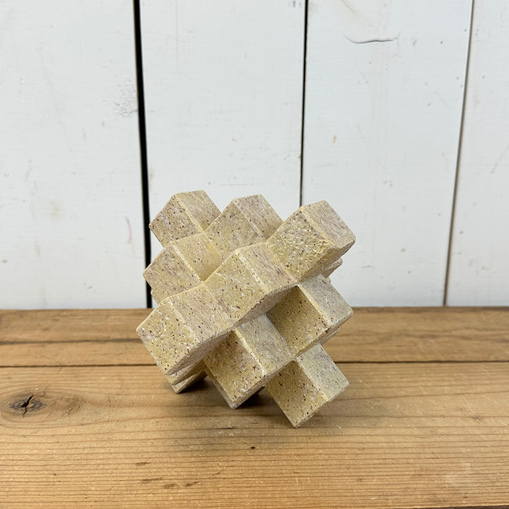 Tan 3D Cube Decor