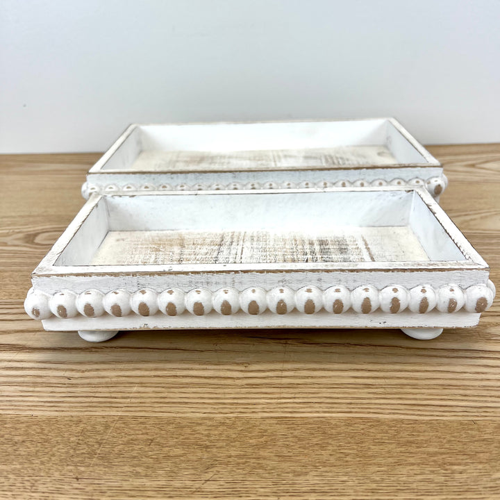 Beaded White Trays