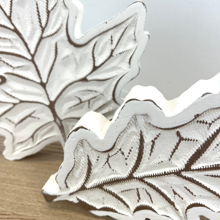 Carved Wooden Harvest Leaf, 2 Styles