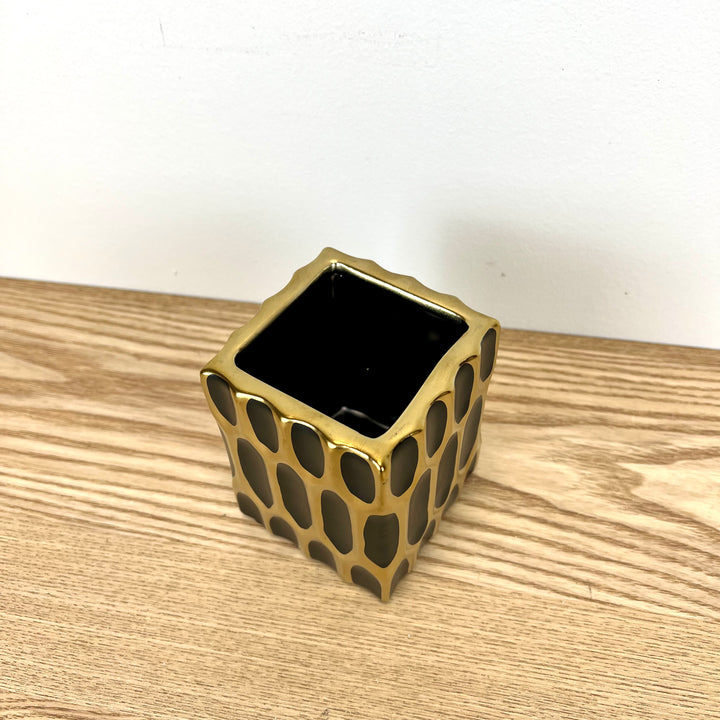 Black & Gold Ceramic Pen Holder